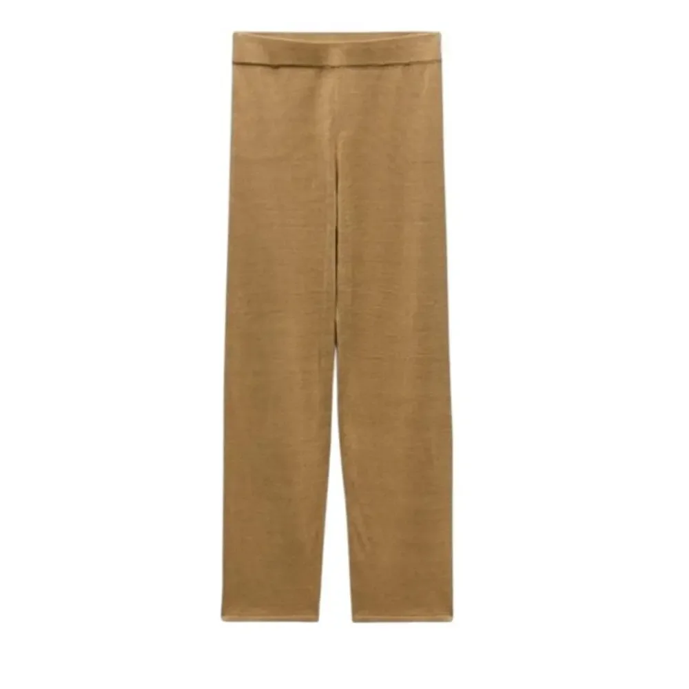 Zara Linen Semi-Sheer Knit Pants Size Medium